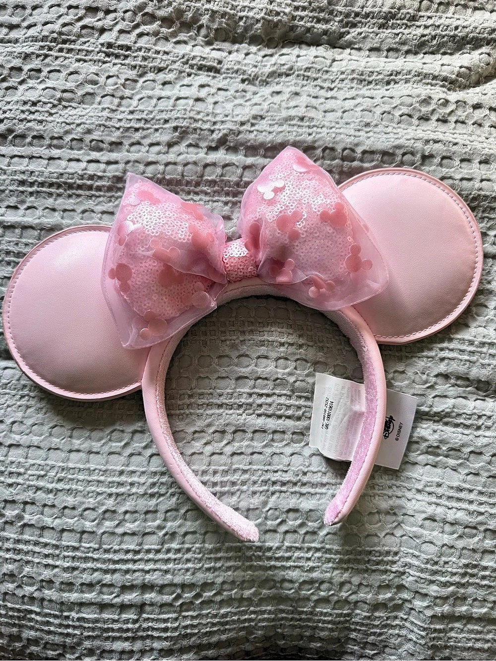 Disney Minnie Mouse Ear Headband for Adults –  Pink Sequin Bow